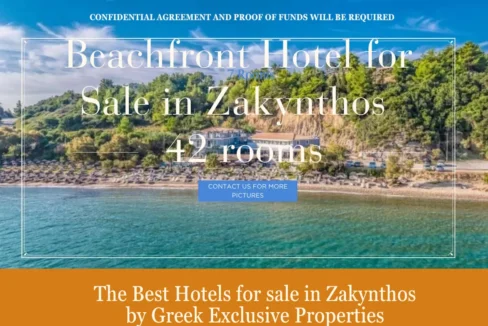 Beachfront Hotel for Sale in Zakynthos