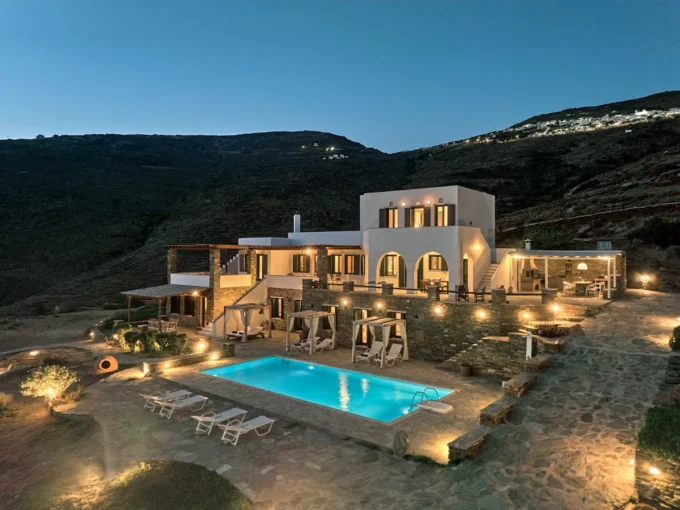 Luxury Seaside Villa with Pool in Tinos Greece for sale